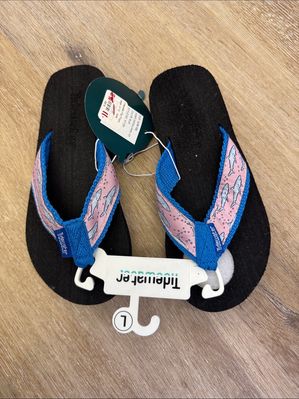 Tidewater Kids' Pink & Blue Dolphin Flip Flops